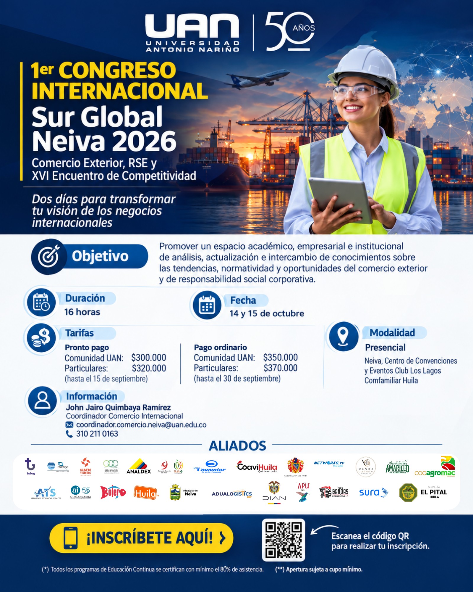 Flyer oficial Sur Global Neiva 2026